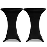 Vidaxl housse de table  70 cm noir extensible 2 pcs