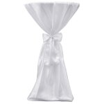 Vidaxl housse de table blanche avec ruban 60 cm 2 pices