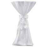 Vidaxl housse de table blanche avec ruban 70 cm 2 pi�ces