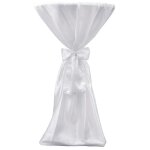Vidaxl housse de table blanche avec ruban 80 cm 2 pi�ces