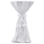 Vidaxl housse de table blanche avec ruban 80 cm 2 pices