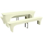 Vidaxl housse pour table de pique - nique / bancs 3 pi�ces cr�me