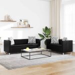 Vidaxl jeu de canapé à 2 places et à 3 places cuir synthétique noir Vidaxl jeu de canapé à 2 places et à 3 places cuir synthétique noir
