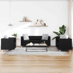 Vidaxl jeu de canap  2 places et  3 places et fauteuil noir
