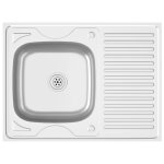 Vidaxl jeu d'vier de cuisine et gouttoir argent 800x600x155 mm inox