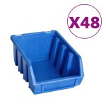 Vidaxl kit de bacs de stockage et panneaux muraux 128 pcs bleu et noir Vidaxl kit de bacs de stockage et panneaux muraux 128 pcs bleu et noir
