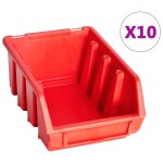 Vidaxl kit de bacs de stockage et panneaux muraux 29 pcs rouge et noir