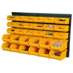 Vidaxl kit de bacs de stockage et panneaux muraux 32 pcs jaune et noir