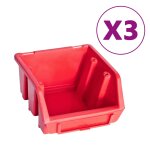 Vidaxl kit de bacs de stockage et panneaux muraux 34 pcs rouge et noir