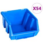 Vidaxl kit de bacs de stockage avec panneaux muraux 96 pcs bleu