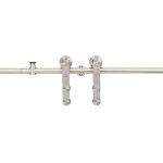 Vidaxl kit fixation porte coulissante 183 cm acier inoxydable argent�