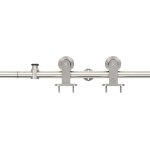 Vidaxl kit fixation porte coulissante 183 cm acier inoxydable argent