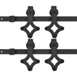 Vidaxl kits de fixation pour porte coulissante 2 pcs 183 cm acier noir