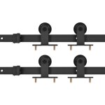 Vidaxl kits de fixation pour porte coulissante 2 pcs 200 cm acier noir Vidaxl kits de fixation pour porte coulissante 2 pcs 200 cm acier noir