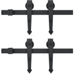 Vidaxl kit de matriel pour porte coulissante 2 x 183 cm acier noir