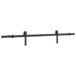 Vidaxl kit de quincaillerie de porte coulissante 183 cm acier noir