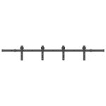 Vidaxl kit de quincaillerie de porte coulissante 200 cm acier noir