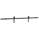 Vidaxl kit de quincaillerie de porte coulissante 200 cm acier noir