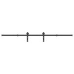 Vidaxl kit de quincaillerie de porte coulissante 213, 5 cm acier noir
