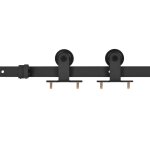 Vidaxl kit de quincaillerie de porte coulissante skien 183 cm noir