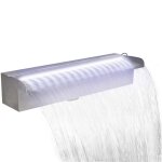 Vidaxl lame d'eau rectangulaire  led 45 cm en acier inoxydable pour piscine