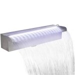Vidaxl lame d'eau rectangulaire � led 45 cm en acier inoxydable pour piscine