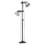 Vidaxl lampadaire avec 2 abat - jour argent e27 fonte