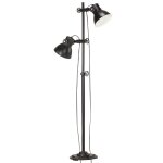 Vidaxl lampadaire avec 2 abat - jour noir e27 fonte