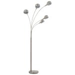 Vidaxl lampadaire 200 cm 5 x e14 argent�