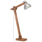 Vidaxl lampadaire argent� bois de manguier massif e27