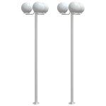 Vidaxl lampadaires d'ext�rieur 2 pcs argent� 215 cm acier inoxydable