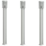 Vidaxl lampadaires d'ext�rieur 3 pcs argent� 110 cm acier inoxydable