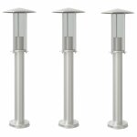 Vidaxl lampadaires d'extérieur 3 pcs argenté 60 cm acier inoxydable Vidaxl lampadaires d'extérieur 3 pcs argenté 60 cm acier inoxydable