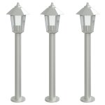 Vidaxl lampadaires d'extérieur 3 pcs argenté 80 cm acier inoxydable Vidaxl lampadaires d'extérieur 3 pcs argenté 80 cm acier inoxydable