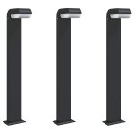 Vidaxl lampadaires d'extrieur 3pcs noir aluminium moul sous pression