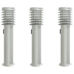 Vidaxl lampadaires d'ext�rieur et sortie 3pcs argent� acier inoxydable