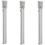Vidaxl lampadaires d'extrieur et sortie 3pcs argent acier inoxydable