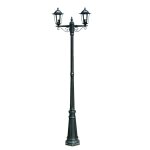 Vidaxl lampadaire de jardin 2 bras 215 cm vert fonc� / noir aluminium