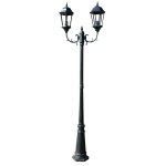 Vidaxl lampadaire de jardin 2 bras 230 cm vert fonc� / noir aluminium