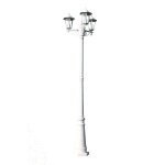 Vidaxl lampadaire de jardin 3 bras 215 cm blanc aluminium