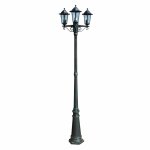 Vidaxl lampadaire de jardin 3 bras 215 cm vert fonc� / noir aluminium