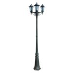 Vidaxl lampadaire de jardin 3 bras 215 cm vert fonc� / noir aluminium