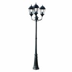 Vidaxl lampadaire de jardin 3 bras 230 cm vert fonc� / noir aluminium