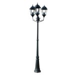 Vidaxl lampadaire de jardin 3 bras 230 cm vert fonc / noir aluminium