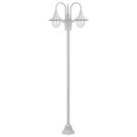 Vidaxl lampadaire de jardin e27 220 cm aluminium 3 lanternes blanc
