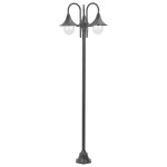 Vidaxl lampadaire de jardin e27 220 cm aluminium 3 lanternes bronze