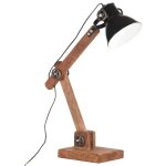Vidaxl lampe de bureau industrielle noir rond 58x18x90 cm e27