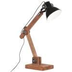 Vidaxl lampe de bureau industrielle noir rond 58x18x90 cm e27