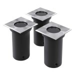 Vidaxl lampes encastr�es au sol d'ext�rieur 3 pcs carr�