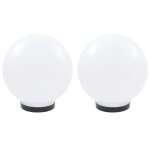 Vidaxl lampe  led sous forme de boule 2 pcs sphrique 25 cm pmma